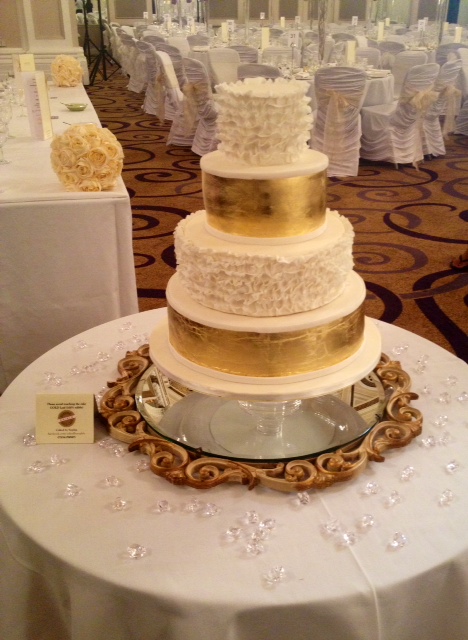 A Gorgeous, Gilded Wedding Cake by ‘Caked by Sophie’