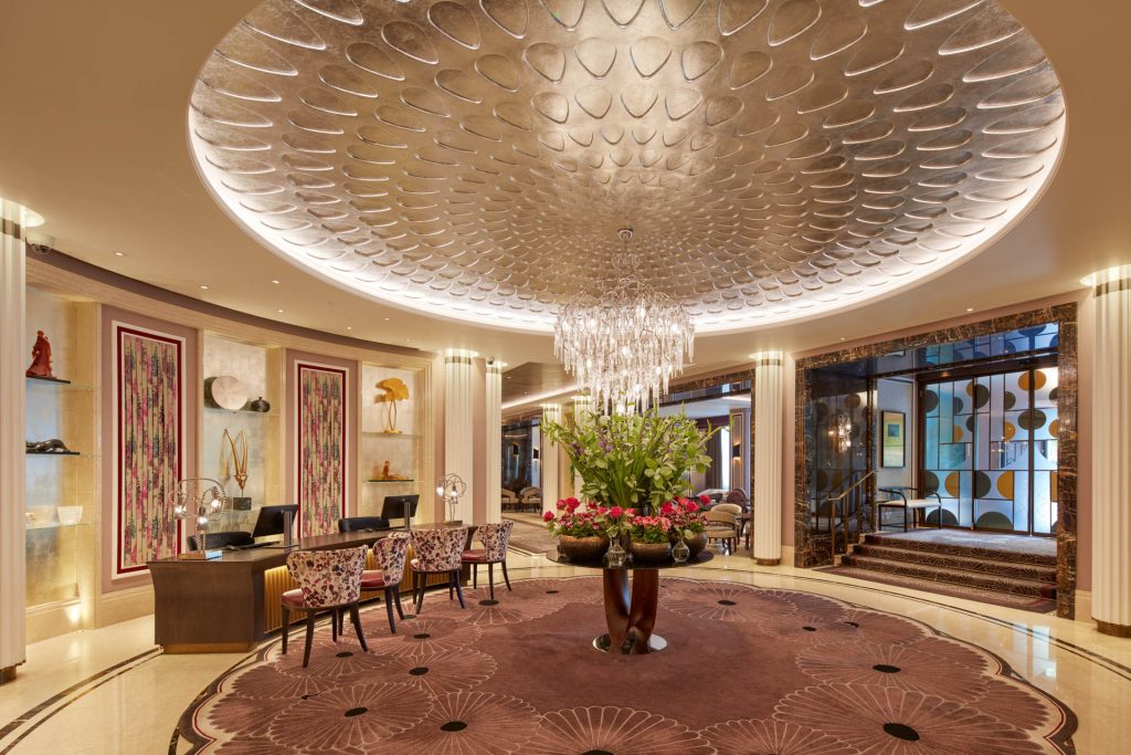 A gilded ceiling detail at a high-end store.