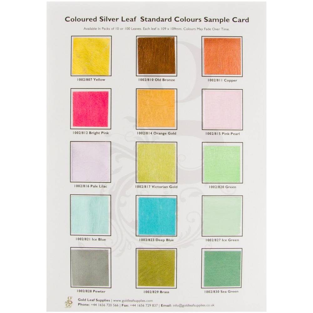 Coloured Silver Shade Cards