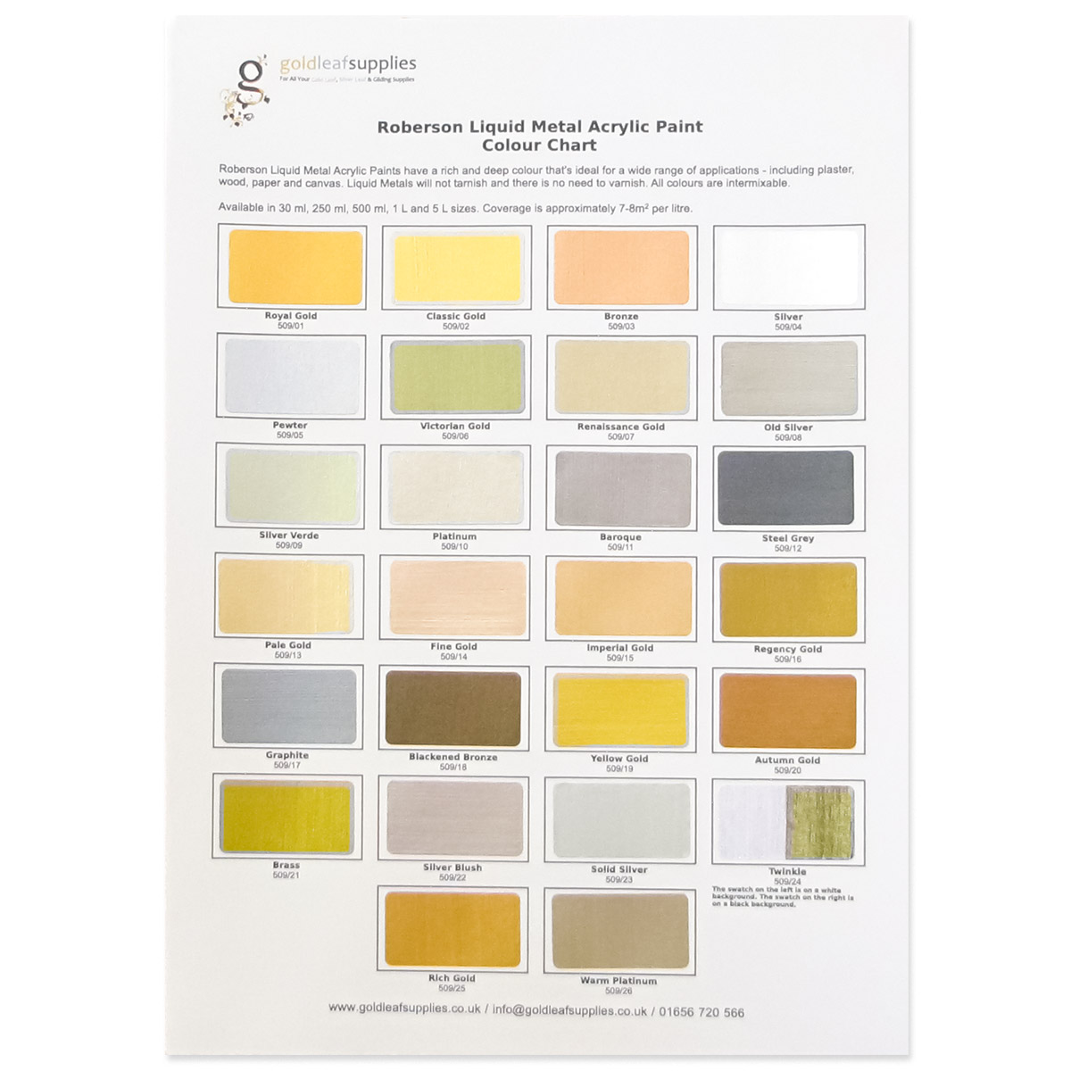 Liquid Leaf Colour Chart