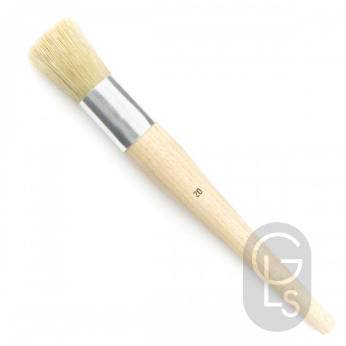Stencil Brush - White Bristle - 1''