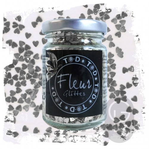 Fleur Glitter - Silver Hearts - 90g