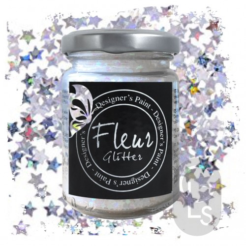 Fleur Glitter - White Rainbow Stars - 90g
