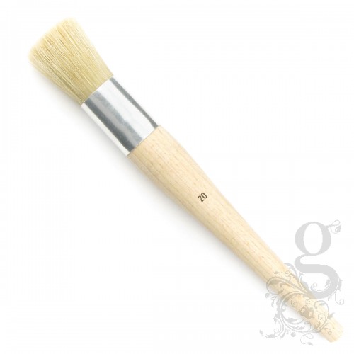 Stencil Brush - White Bristle - 1''