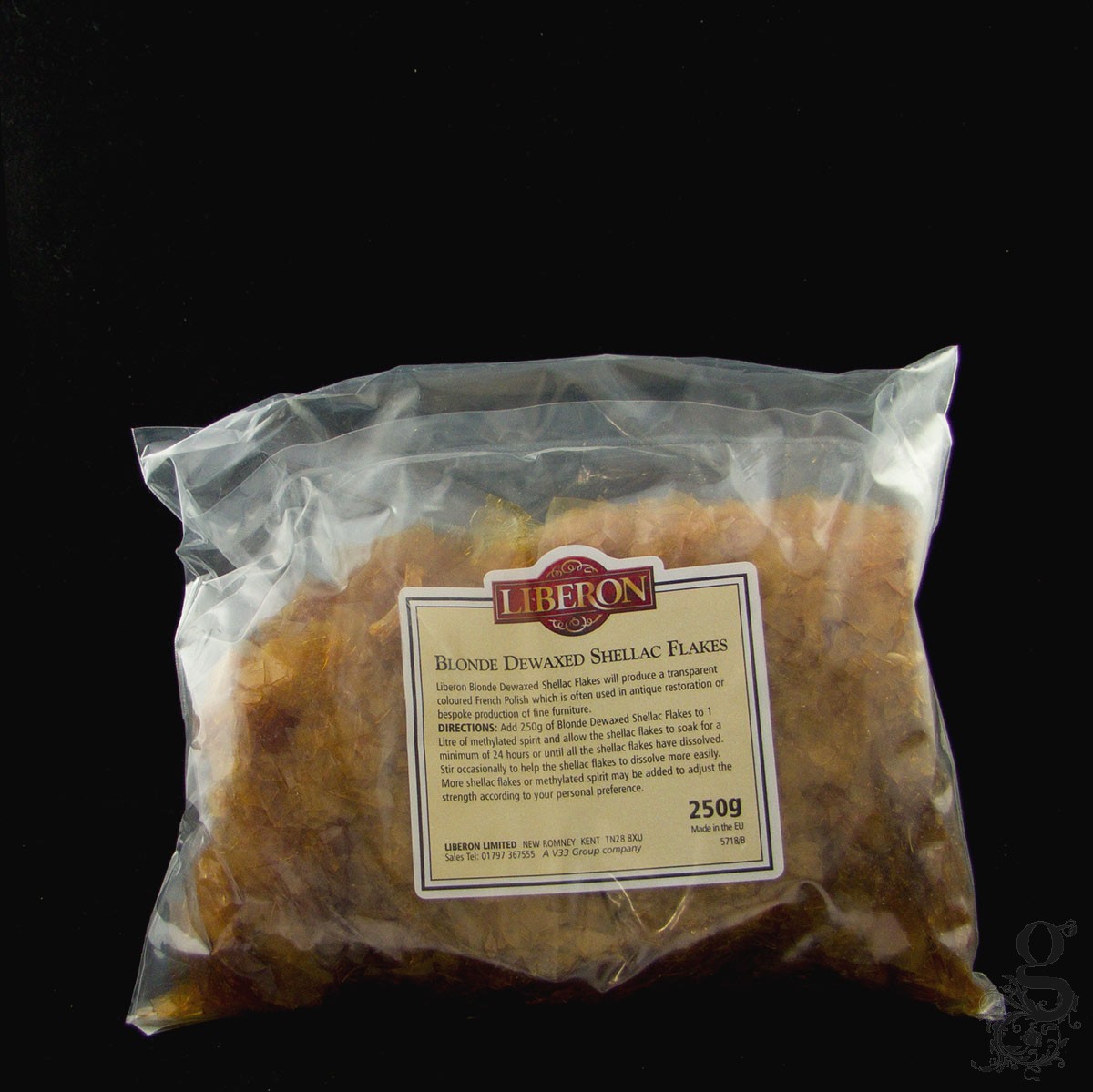 Blonde Dewaxed Shellac Flakes 250g Gold Leaf Supplies