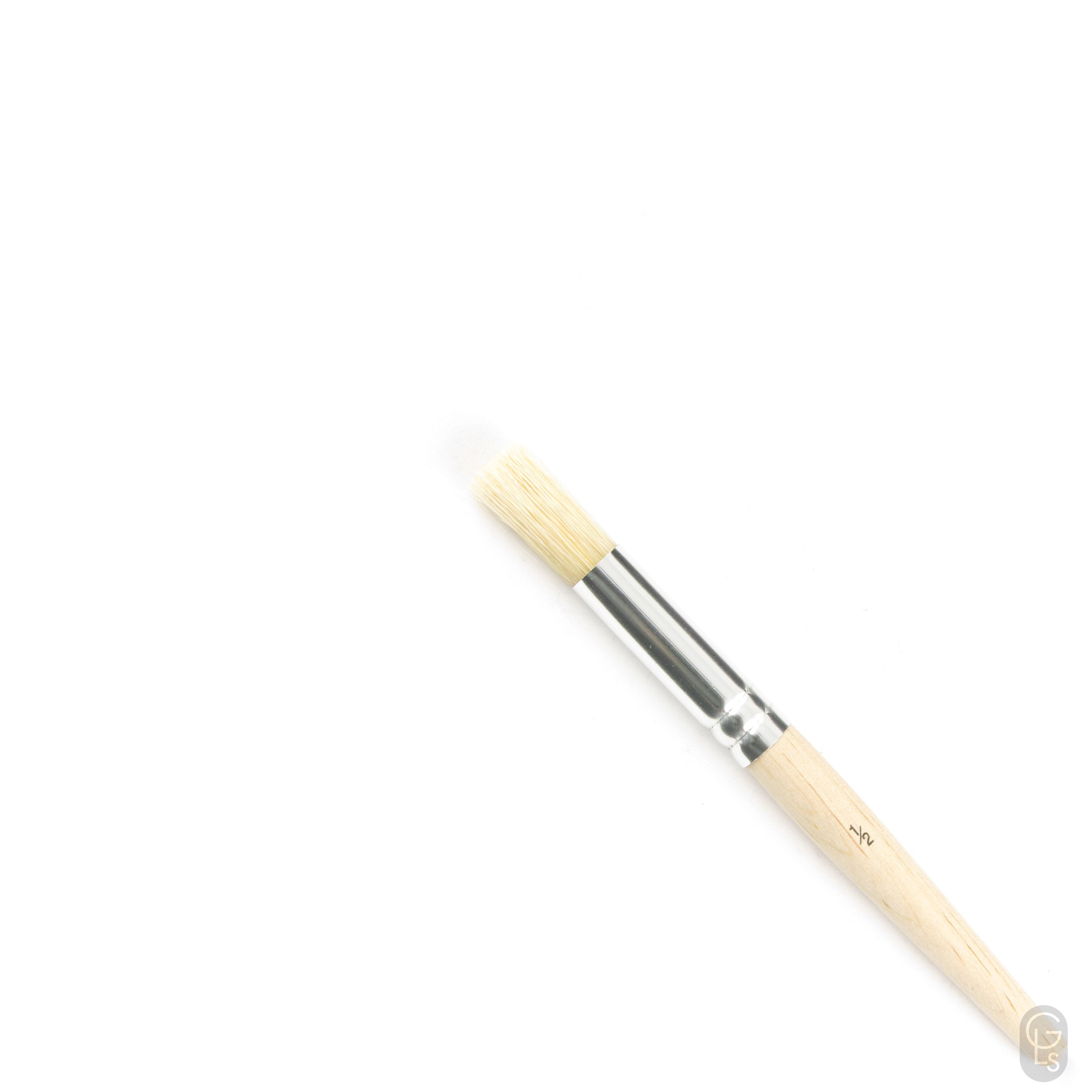 White Bristle Stencil Brush - 1/2"