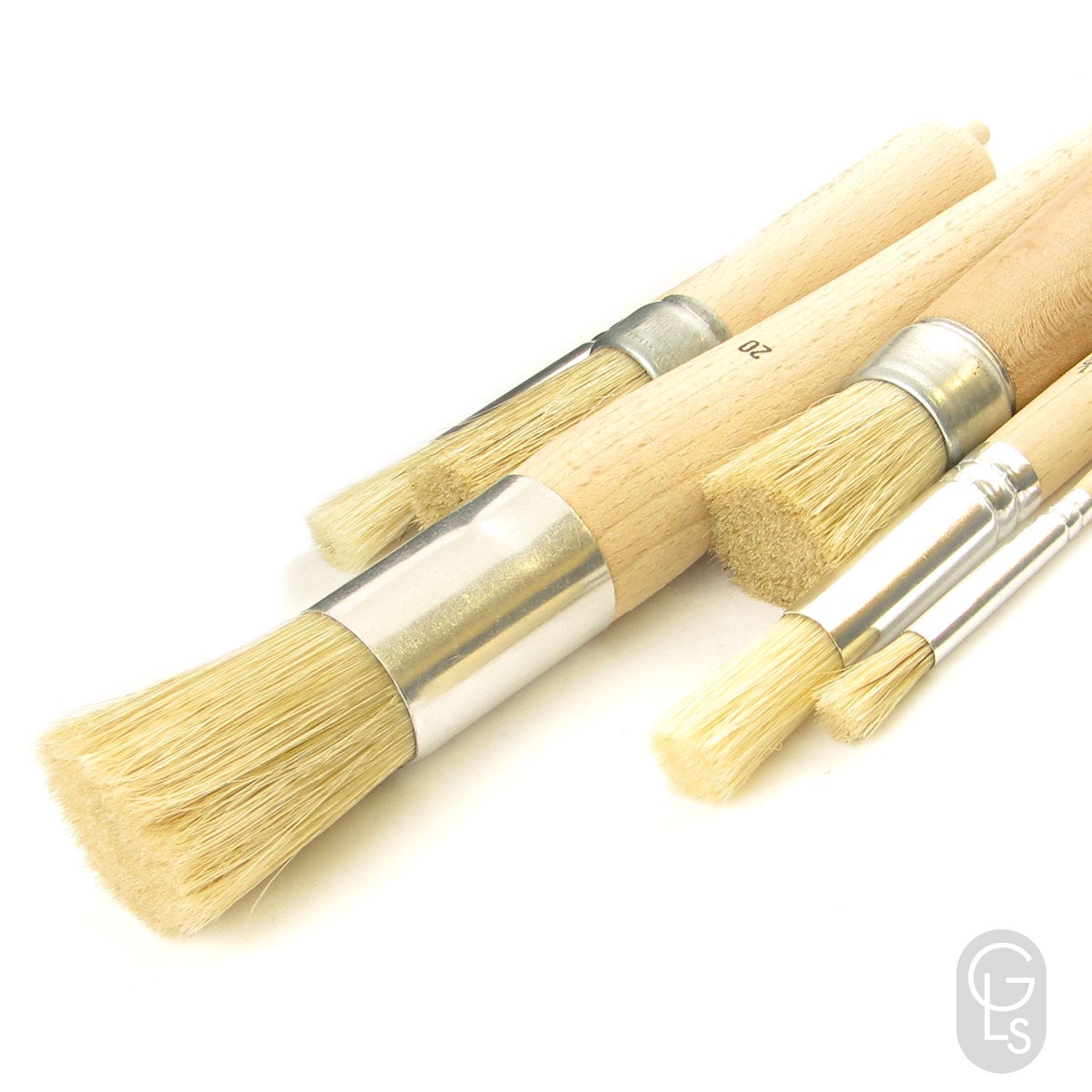 White Bristle Stencil Brush