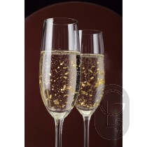 Edible Gold Flake in Champagne glass