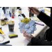 Initial Application of Instacoll Base Yellow to a Plaster Flower