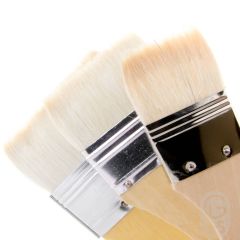 Flat Brushes for Size or Lacquer Soft White Hair