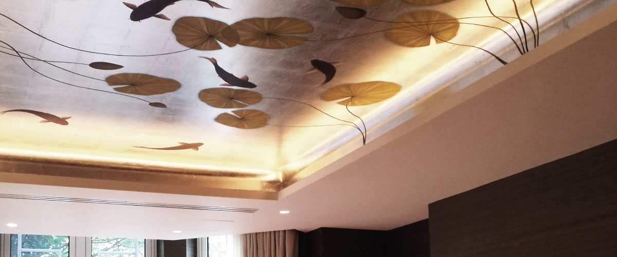 Silver Leaf Water Lilly Koi Pond Ceiling